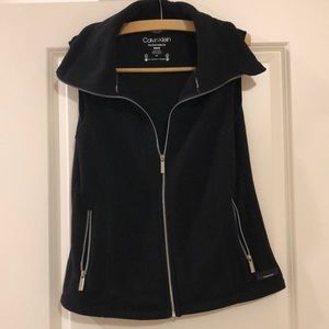 Calvin Klein fleece performance black zip up vest